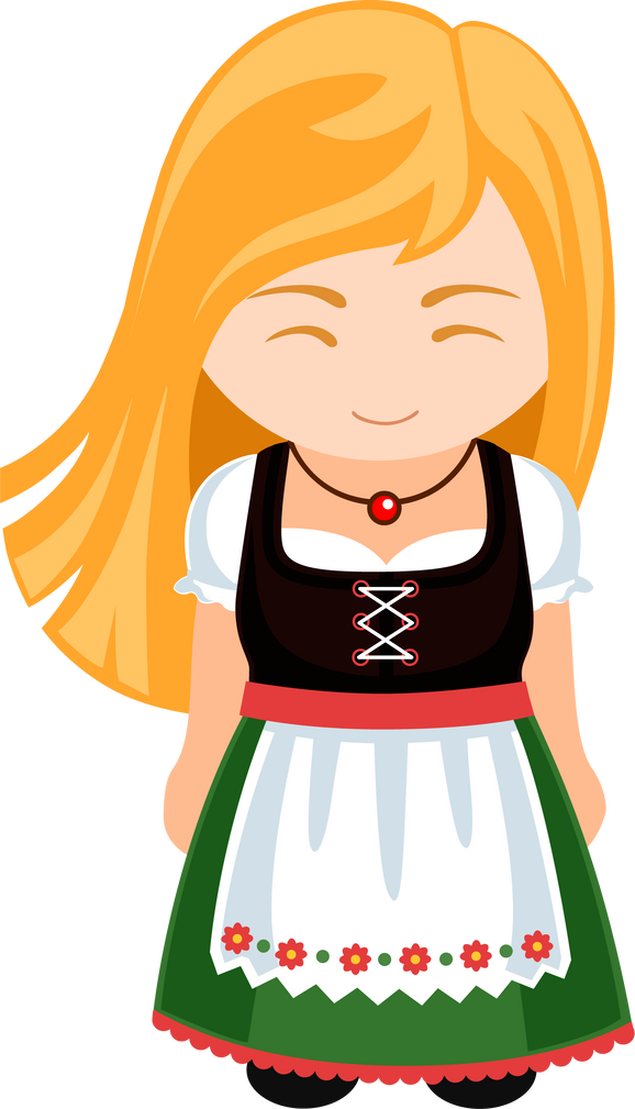 Woman in bavarian german national costume.